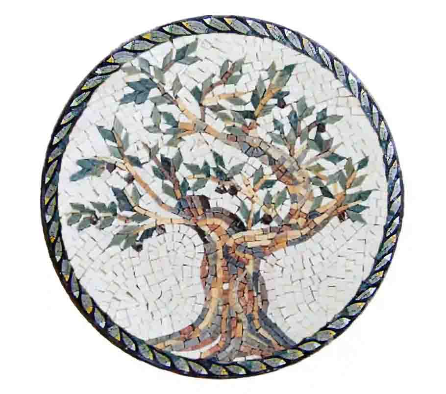 Olive Tree Mosaic Medallion