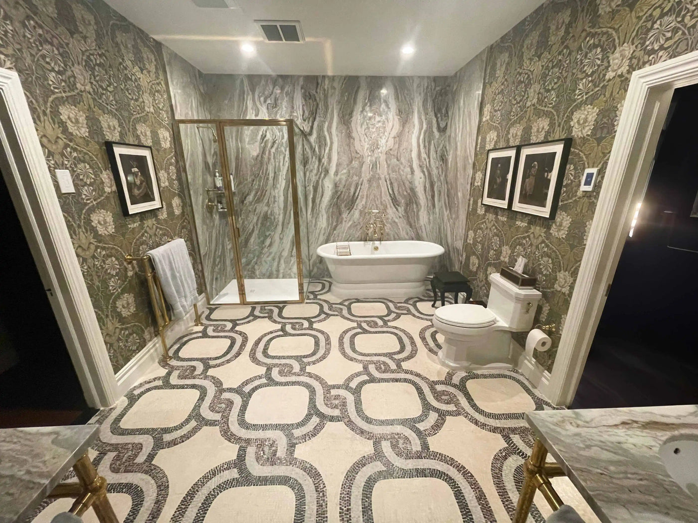 Personalized Bathroom Mosaic Flooring