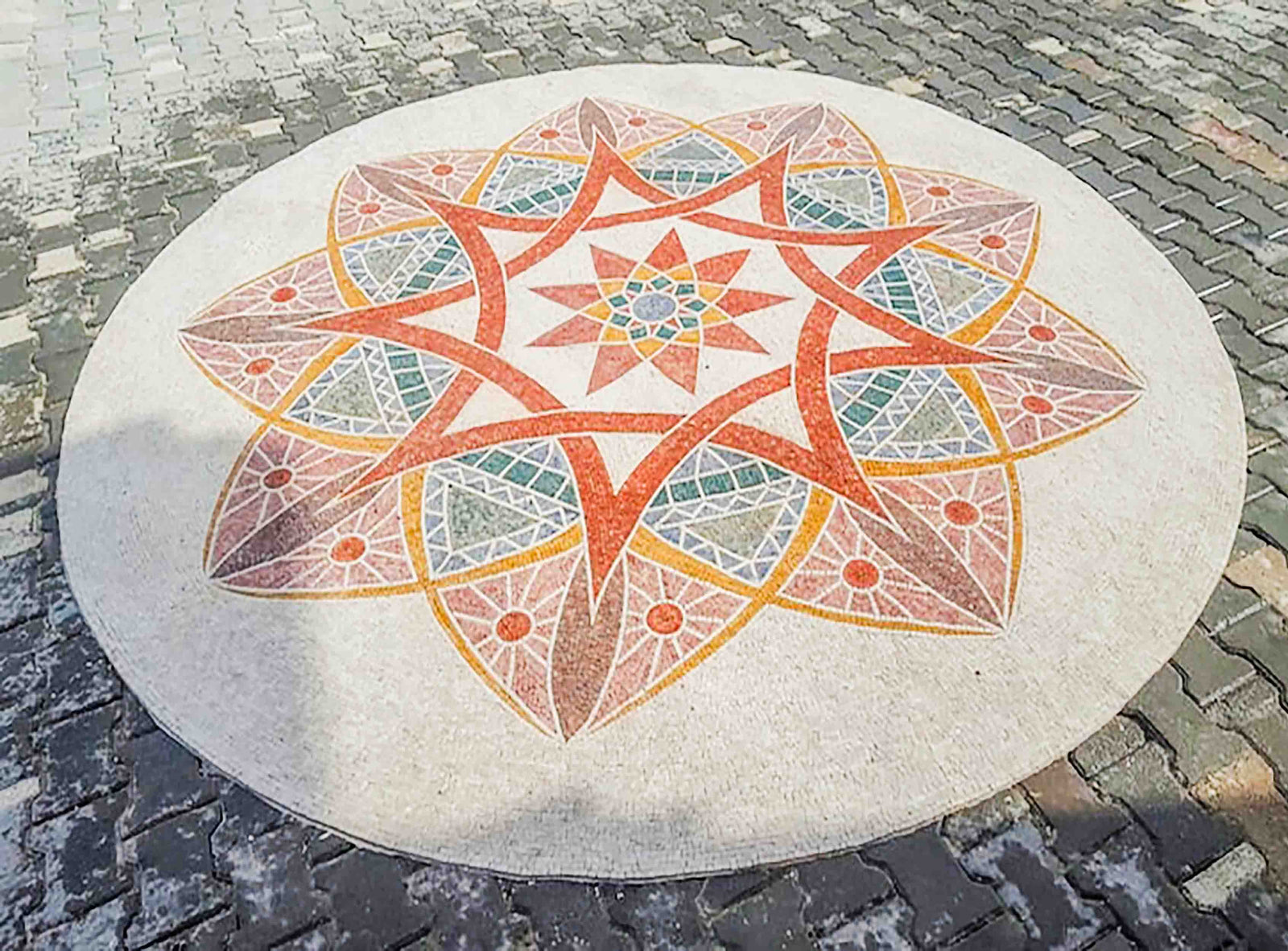 personalizable handcrafted marble mosaic medallion artwork tiles