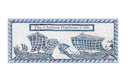Personalizable Marble Mosaic Restaurant, Cafe and Company Logos, Create your own now. Shipping worldwide