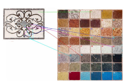 Scrolls Design Kitchen Marble Mosaic Backsplash colors