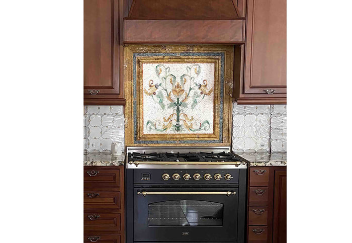 Flower Mosaic Backsplash