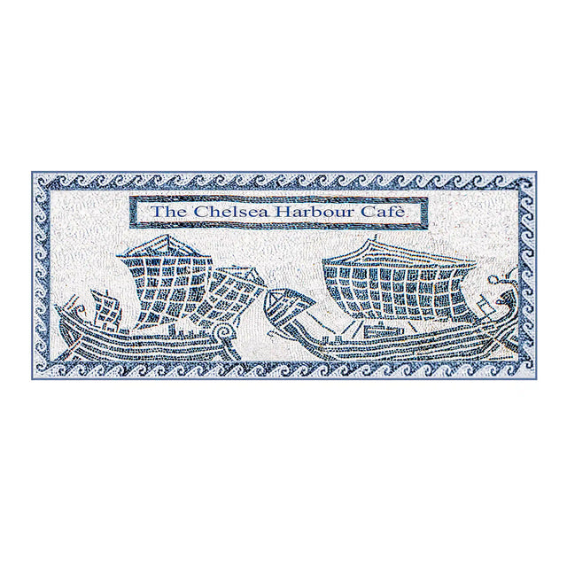 Personalizable Marble Mosaic Restaurant, Cafe and Company Logos, Create your own now. Shipping worldwide