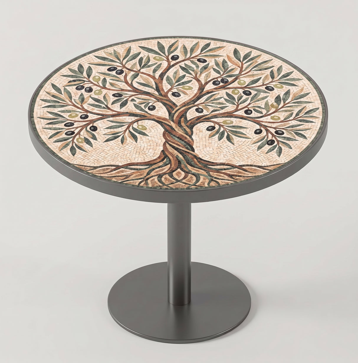 Olive tree marble mosaic table top design