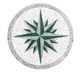 Marble Mosaic Medallion with Green & White