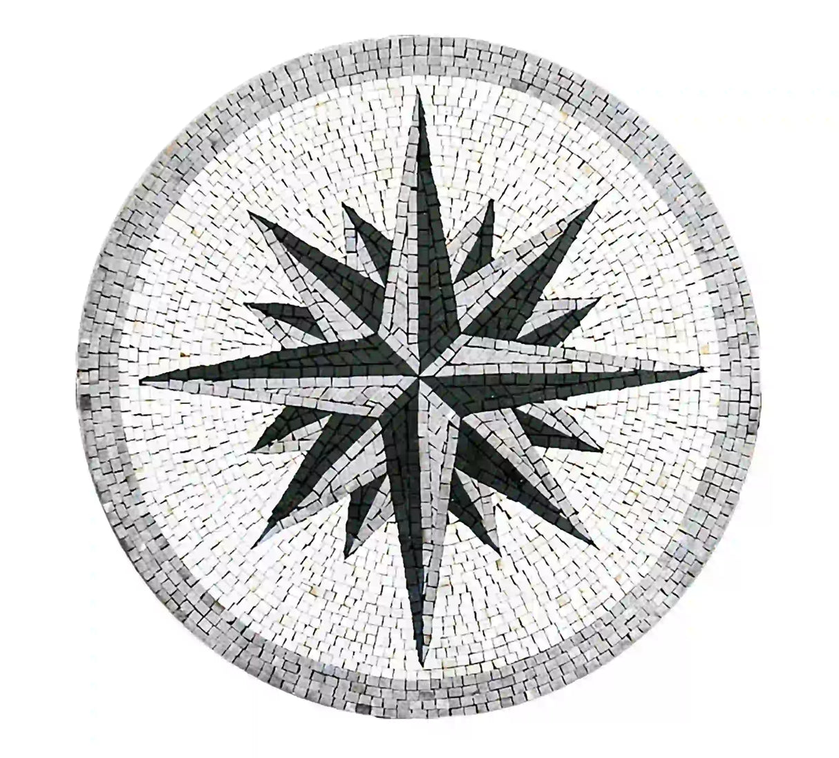 Monochrome Marble mosaic medallion