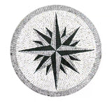 Black White Marble Mosaic Medallion