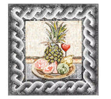 Roman Border with Pineapple and fruit plate with Marble Mosaic kitchen backsplash Artwork Tiles